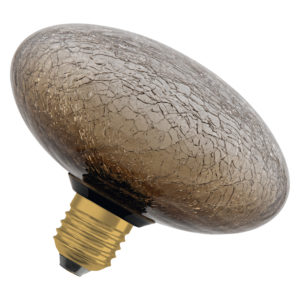 DECOR LED FLAT LAMP 3.5W 827 E27 Non-Dim IN CRACKED GLASS FLATTENED BROWN