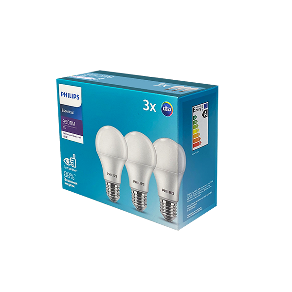 9W (=80W) E27 4000K ESSLEDBulb Экопак 1X3лампы - LED лампа PHILIPS