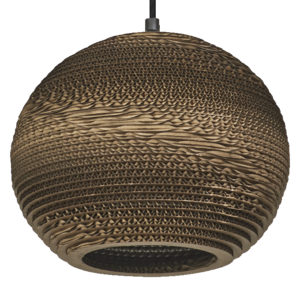 Decor Cardboard Ball Pendant E27 Brown