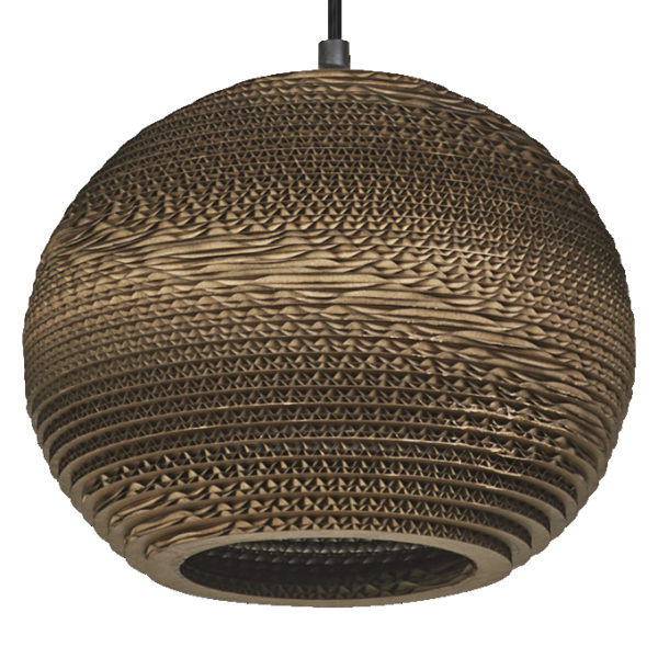 Decor Cardboard Ball Pendant E27 Brown