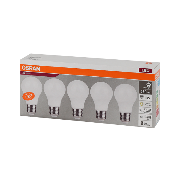 LVCLA60 7SW/830 230V E27 Экопак1X5 RU OSRAM LVCLA60 7SW/830 230V E27 Экопак1X5 RU OSRAM