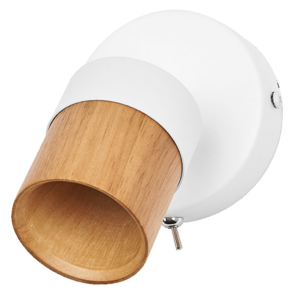 LED Spot Half Wood Line 1xGU10 White and Wood Decor LED Spot Half Wood Line 1xGU10 White and Wood Decor