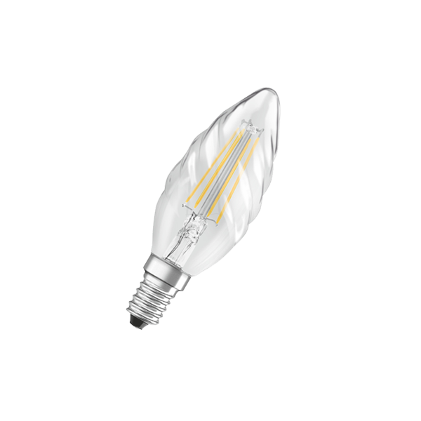 4W/827 (=40W) E14 PARATHOM FIL прозрачн - LED лампа свеча витая OSRAM