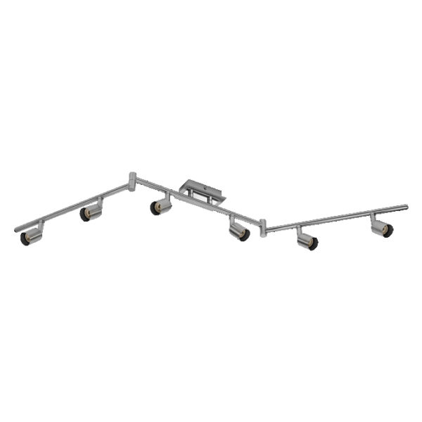 LED Spot Cylinder Duo 6xGU10 Brushed Nickel