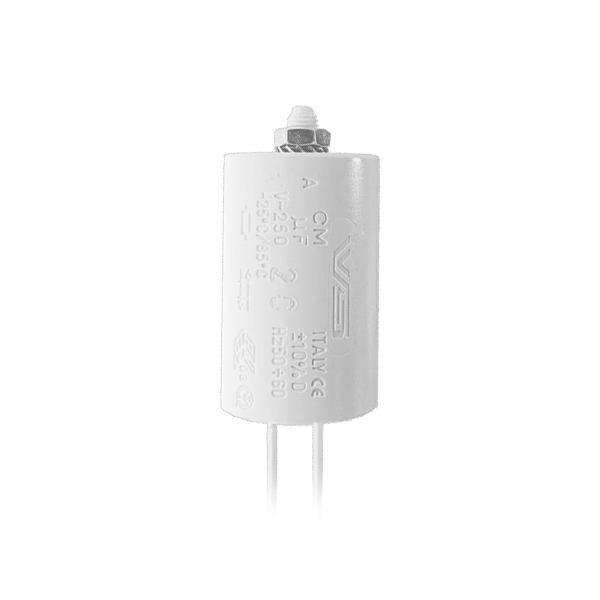 VS 20 мкФ ±10% 250V d40x63 -25C/+85C M8x10 (Пласт. корпус/провода 250мм) - Конденсатор VS 20 мкФ ±10% 250V d40x63 -25C/+85C M8x10 (Пласт. корпус/провода 250мм) - Конденсатор