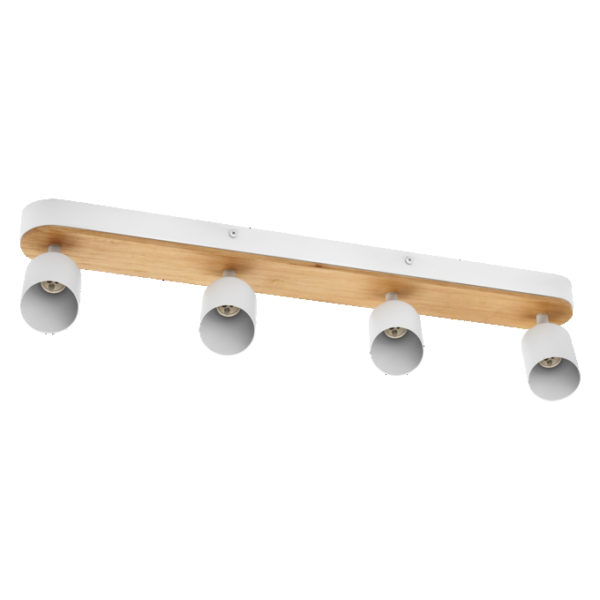 LED Spot Wood Line 4xGU10 White and Wood Decor