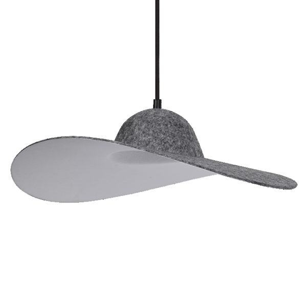 Decor Felt Hat Pendant 1XE27 Dark Grey