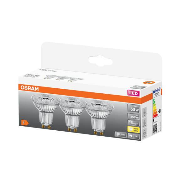 4.3W/827 (=50W) GU10 230V 36°  LED Star  Экопак 1X3 - LED лампа PAR16 OSRAM