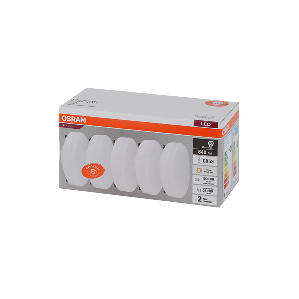 LVGX5360 8SW/830 230V GX53 Экопак1X5  RU OSRAM