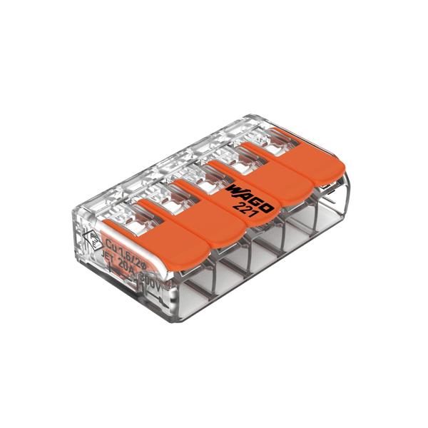 221-415 5 конт., многоразовая, 32A 450V - клеммная колодка WAGO (25) 221-415 5 конт., многоразовая, 32A 450V - клеммная колодка WAGO (25)
