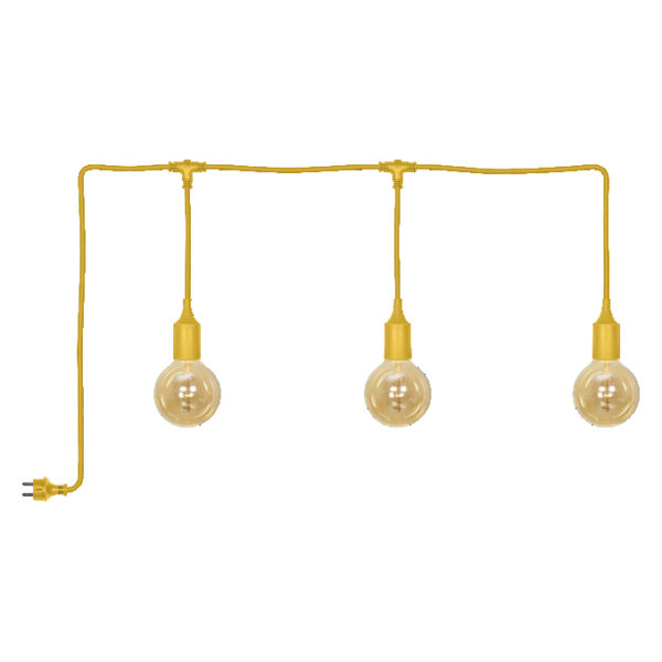 ENDURA® Decor Portable Pendant 7m 3X4W 820 Plug E27 Yellow