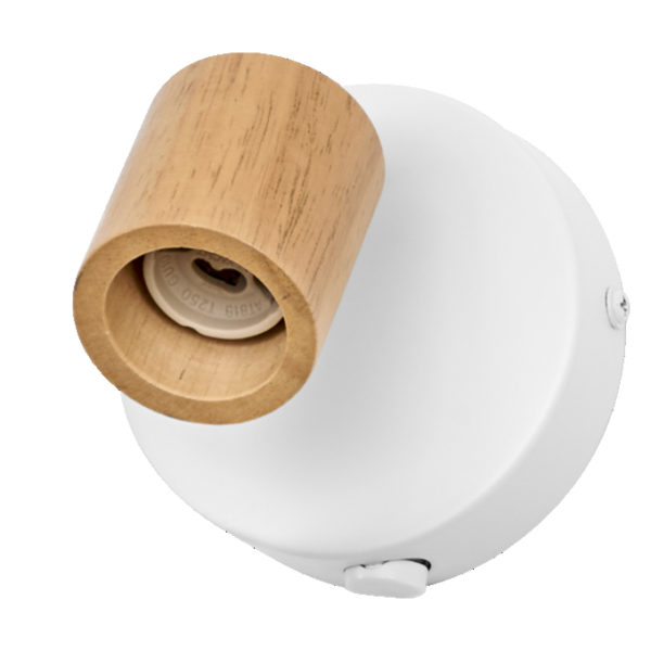 LED Spot Brick 1xGU10 White and Wood