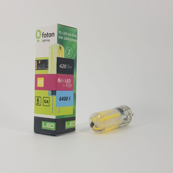 FL-LED G4-COB 6W 220V 6400К G4 420lm 15*50mm FOTON_LIGHTING - лампа FL-LED G4-COB 6W 220V 6400К G4 420lm 15*50mm FOTON_LIGHTING - лампа