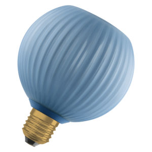 DECOR LED FLAT LAMP 3.5W 827 E27 Non-DIM IN COLOURED GLASS GLOBE BLUE