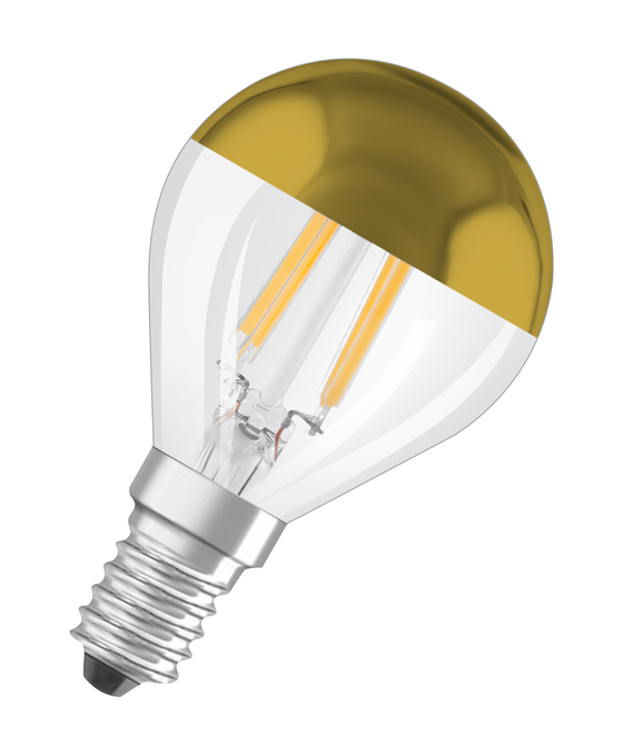 LED Star Classic P 34 Filament Mirror Gold 4W 827 Clear E14