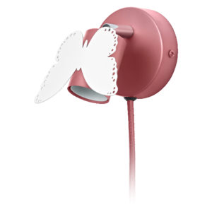 Wall Butterfly E27 Pink EU Plug