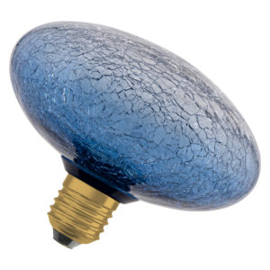 DECOR LED FLAT LAMP 3.5W 827 E27 Non-Dim IN CRACKED GLASS FLATTENED BLUE