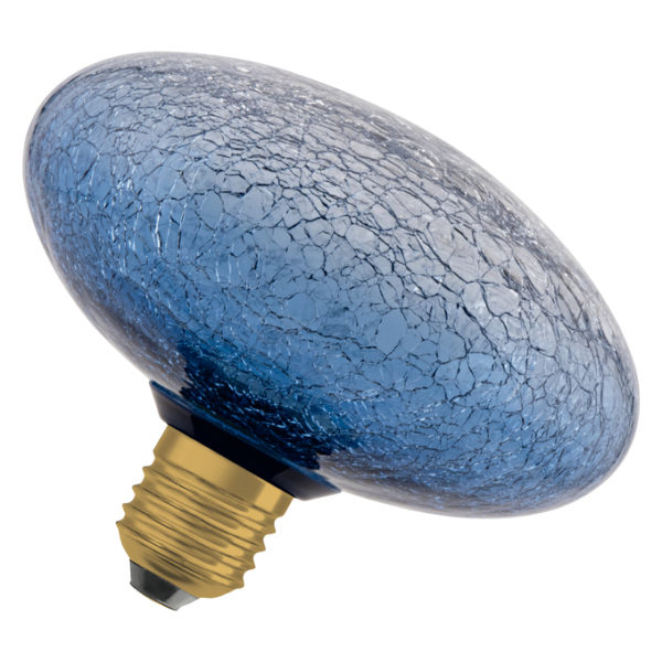DECOR LED FLAT LAMP 3.5W 827 E27 Non-Dim IN CRACKED GLASS FLATTENED BLUE DECOR LED FLAT LAMP 3.5W 827 E27 Non-Dim IN CRACKED GLASS FLATTENED BLUE