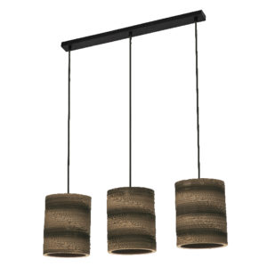 Decor Cardboard Cylinder Pendant 3XE27 Brown