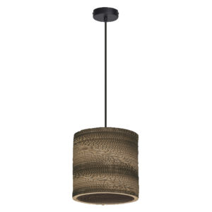 Decor Cardboard Cylinder Pendant E27 Brown