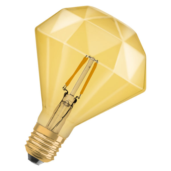 Vintage 1906 Edison 40 Filament Diamond 4W 824 Gold E27 Vintage 1906 Edison 40 Filament Diamond 4W 824 Gold E27