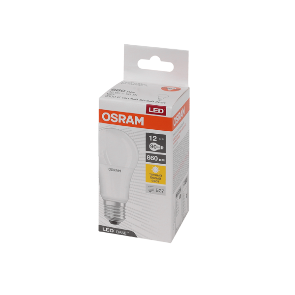 12W/830 (=90W) E27 230V Матовая LED Base RU - LED лампа Груша OSRAM