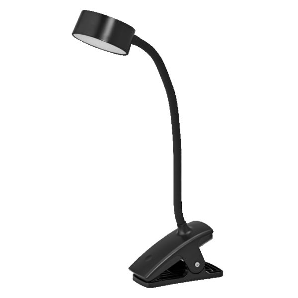 Office Line Desk Cylinder Clip 4.8W TW Dimmable Black