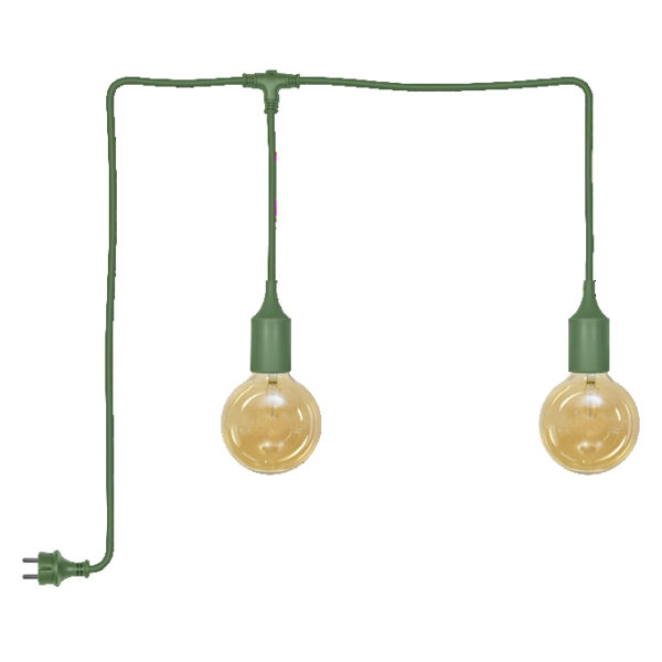 ENDURA® Decor Portable Pendant 6m 2X2.5W 824 Plug E27 Green