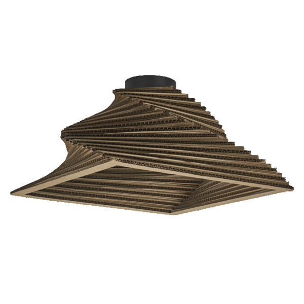 Decor Cardboard Square Ceiling Turn E27 Brown