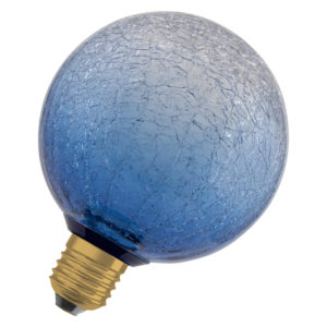DECOR LED FLAT LAMP 3.5W 827 E27 Non-Dim IN CRACKED GLASS ROUND BLUE
