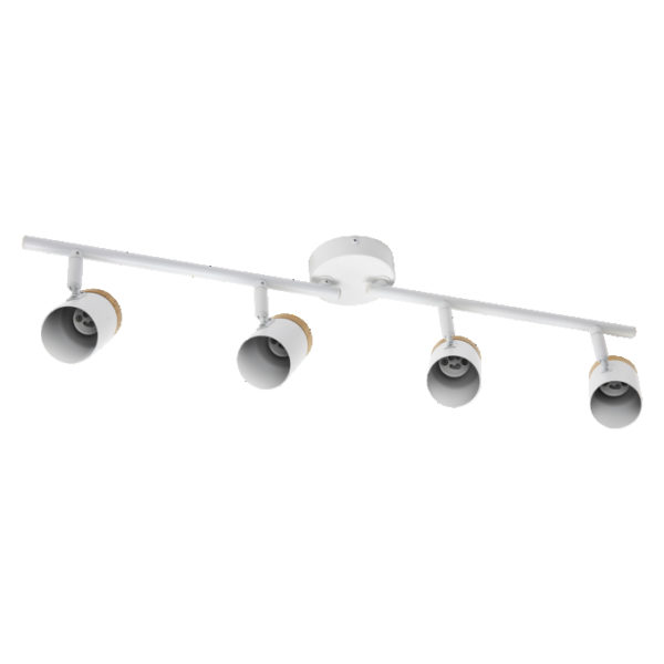LED Spot Stamp 4xGU10 White and Wood