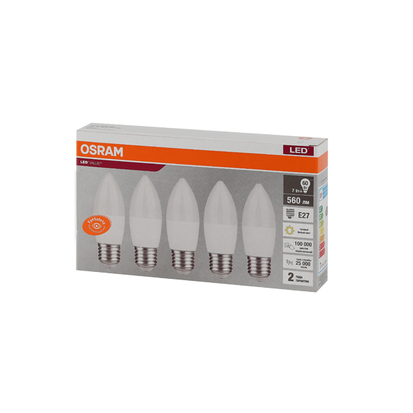 LVCLB60 7SW/830 230V E27 Экопак1X5 RU OSRAM LVCLB60 7SW/830 230V E27 Экопак1X5 RU OSRAM