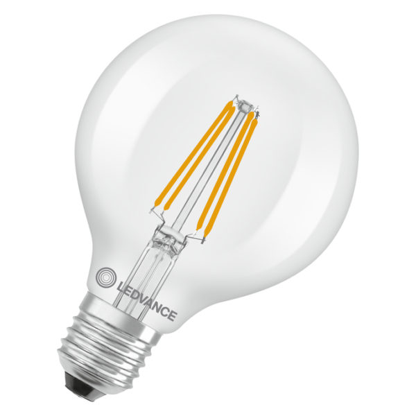 LED Classic Globe 95 60 Filament Energy efficiency class A S 3.8W 840 Clear E27
