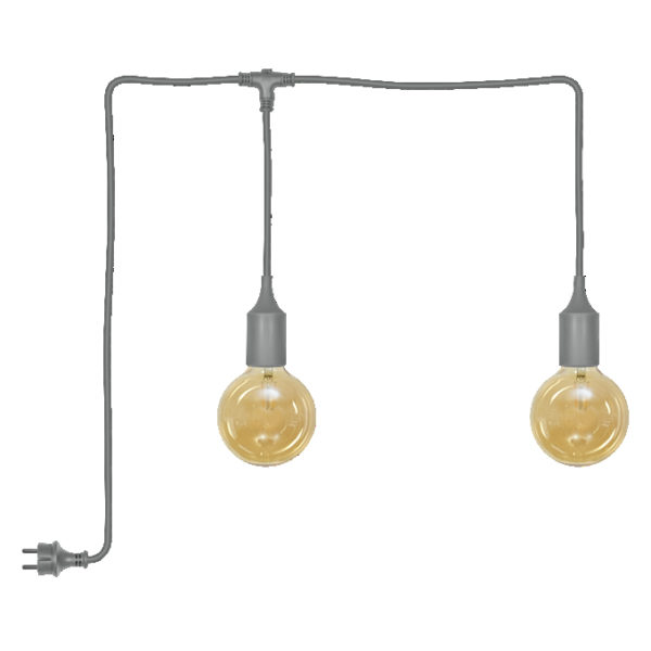 ENDURA® Decor Portable Pendant 6m 2X2.5W 824 Plug E27 Grey ENDURA® Decor Portable Pendant 6m 2X2.5W 824 Plug E27 Grey
