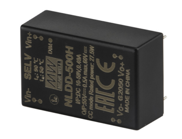 MEAN WELL DC/DC-LED-драйвер 0,5 А, 6 В – 52 В, PWM MEAN WELL DC/DC-LED-драйвер 0,5 А, 6 В – 52 В, PWM