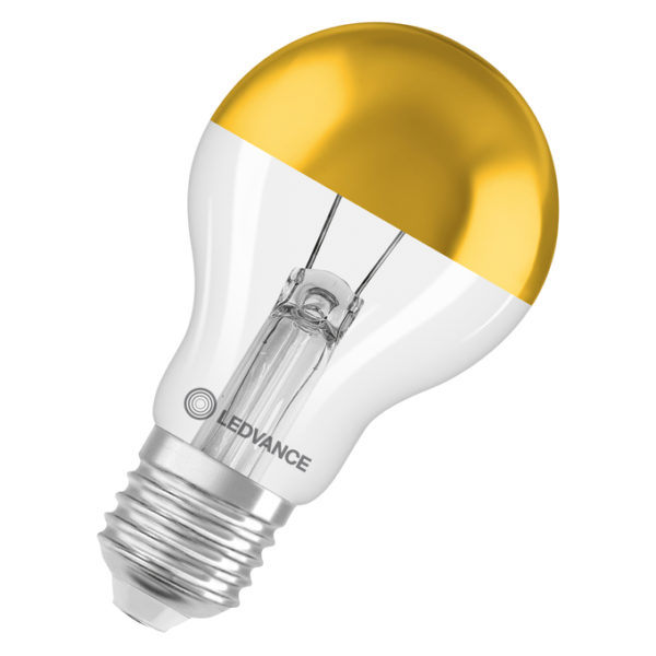 LED CLASSIC A 54 DIM COB P 7W 827 Mirror Gold E27 LED CLASSIC A 54 DIM COB P 7W 827 Mirror Gold E27