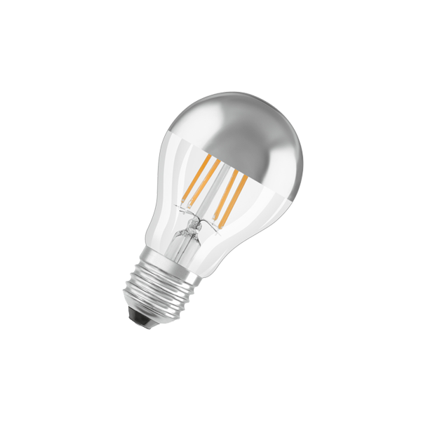 6.5W/827 (=50W) E27 MIRROR PARATHOM FIL (СЕРЕБР КУПОЛ) - ЛАМПА OSRAM