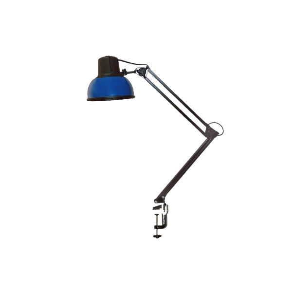 Бета-К НДБ37-60-159 (220В, 60Вт, ЛОН/LED Е27, на струбцине МС)  настол., без лампы, синий