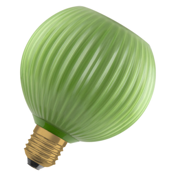 DECOR LED FLAT LAMP 3.5W 827 E27 Non-DIM IN COLOURED GLASS GLOBE GREEN