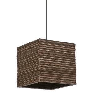 Decor Cardboard Square Pendant E27 Brown Decor Cardboard Square Pendant E27 Brown