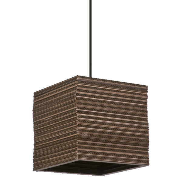 Decor Cardboard Square Pendant E27 Brown Decor Cardboard Square Pendant E27 Brown