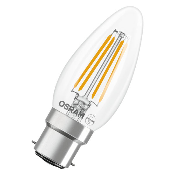 LED Star Classic B 40 Filament 3.4W 827 Clear B22d