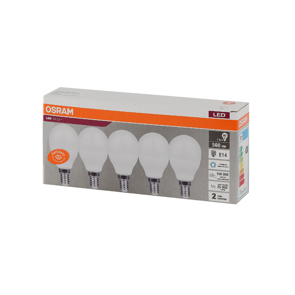 LVCLP60 7SW/865 230V E14 Экопак1X5  RU OSRAM