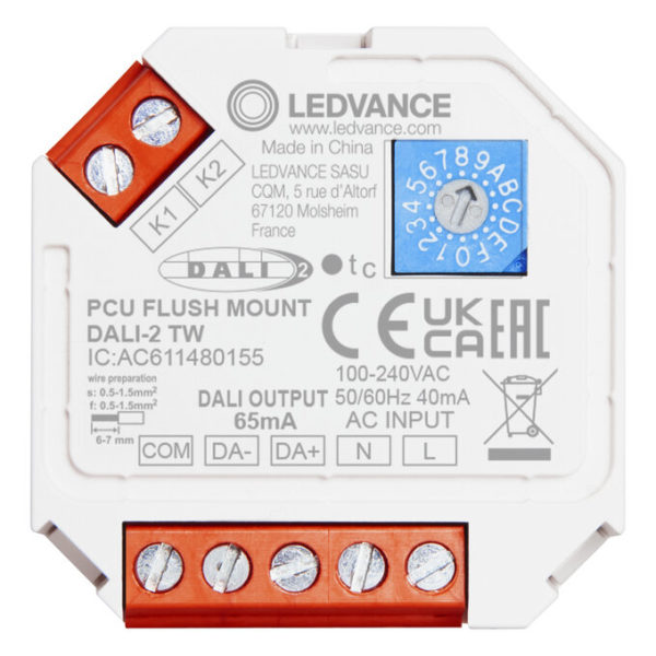 PUSH CONTROL UNIT FLUSH MOUNT DALI-2 TW
