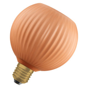 DECOR LED FLAT LAMP 3.5W 827 E27 Non-DIM IN COLOURED GLASS GLOBE ORANGE