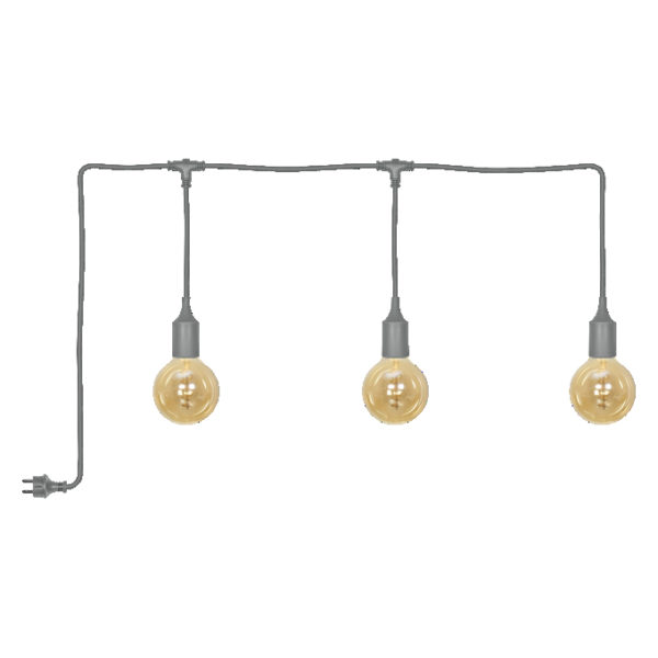 ENDURA® Decor Portable Pendant 7m 3X4W 820 Plug E27 Grey