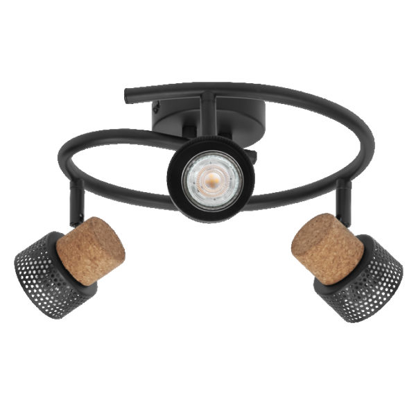 Decor Spot Cork GU10 Black Spiral 3x3.4W 927 DIM