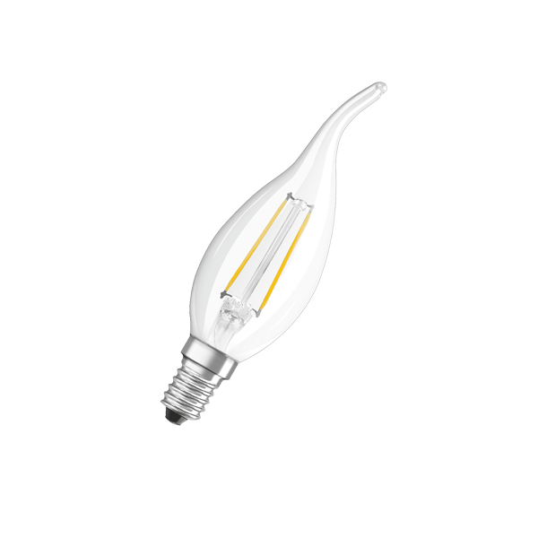 5W/827 (=60W) E14 LED Star FIL прозрачная - LED лампа свеча на ветру OSRAM