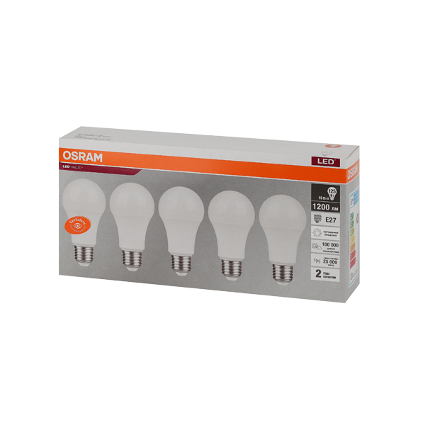LVCLA125 15SW/840 230V E27 Экопак1X5  RU OSRAM
