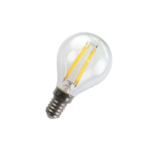 FL-LED Filament G45 6W E14 3000К 220V 600Лм 45*75мм FOTON_LIGHTING  -  лампа шарик прозрачная